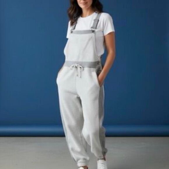 NWT Free People Movement Making It Overalls Grey Combo Color - Picture 3 of 3